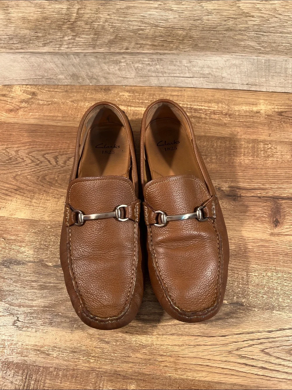 Clarks 1825 Chestnut Brown Leather Bit Loafers